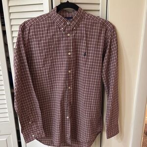 Polo by Ralph Lauren Men's Burgundy Checkered Shirt